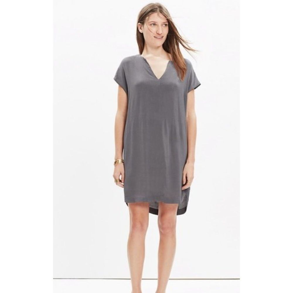 Madewell Du Jour Flowy Tunic Dress Grey Size X-Small